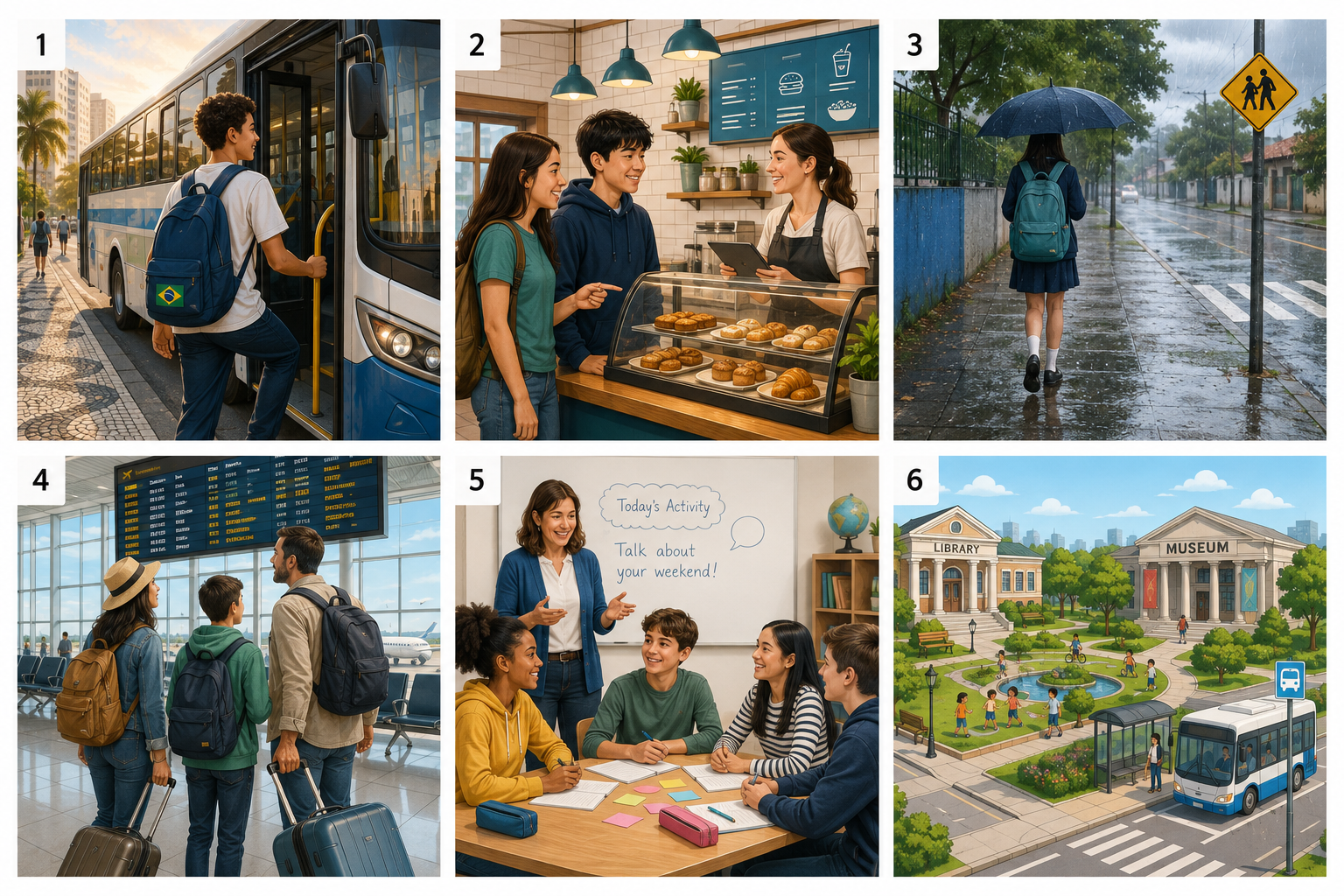 Seis imagens contextuais da prova exemplo