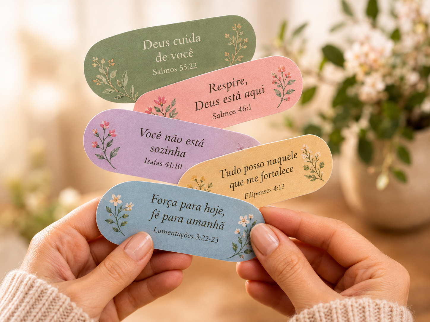 Mini envelopes imprimíveis para mensagens de fé