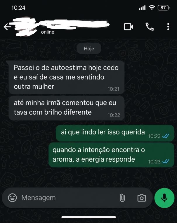 Conversa ilustrativa sobre preparação de perfumes