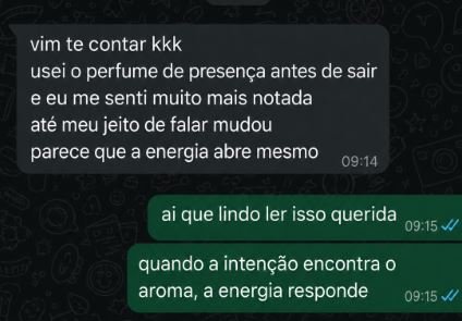 Conversa ilustrativa sobre perfume de proteção