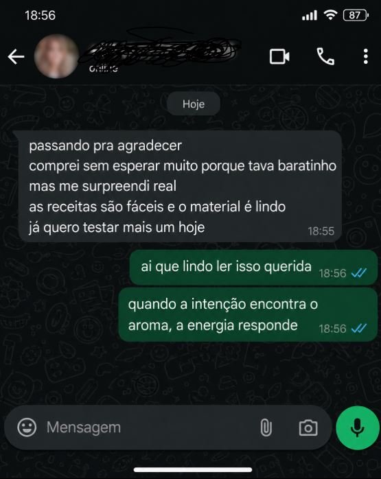 Conversa ilustrativa sobre perfume de prosperidade